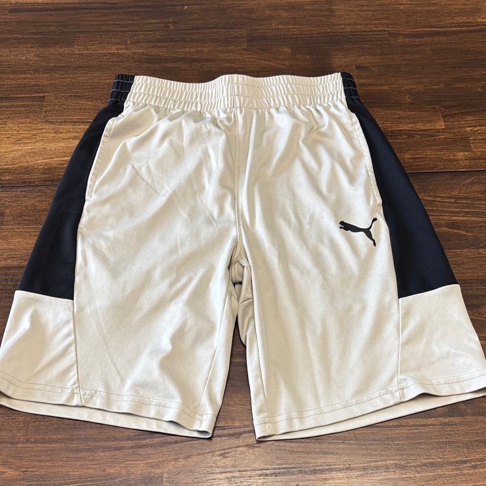 Puma Boys Beige and Black Sports Shorts